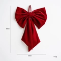 Large red velvet Christmas bow with 50cm height and 33cm width for festive decor - 50cm Bow