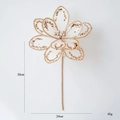 Elegante champagnerfarbene Weihnachtsblume aus Netzstoff mit Pailletten und Perlen, 30x24cm - Dekorative Blume / A-Stil Champagner