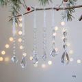 Set of 6 clear acrylic snowflake and crystal ornaments for Christmas tree decor 52g - Style A Mixed Shapes