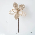 Weihnachtsblume aus champagnerfarbenem Netz mit Pailletten und Perlen, 30x24cm - Dekorative Blume / B-Stil Champagner