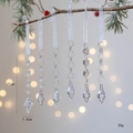 Set of 6 clear acrylic snowflake and icicle pendants for Christmas tree decoration - Style B Icicle Water Drop