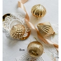 Set decorazioni natalizie in vetro dorato con quattro forme uniche e finitura lucida - 8cm / Oro 4Pezzi
