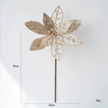 Glitzernde champagnergoldene Weihnachtsblume aus Netzstoff mit Pailletten, 40 cm - C-Stil Champagner