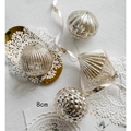 Pallina di Natale in vetro color champagne dorato a forma di cipolla vintage con cordino - 8cm / Champagne 4Pezzi