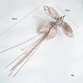 Champagne gold faux bird ornament with pearls and long tassels, 40cm x 23cm size - Champagne Bird Ornament