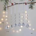 Clear acrylic crystal snowflake ornaments set of six for Christmas tree decoration - Rhombus Pendant Style (Style F 6Pcs)