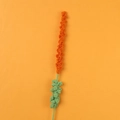 Close-up of handmade crochet lavender flower with detailed orange yarn texture - Dark Orange