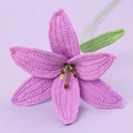 Handmade purple crochet lily flower with detailed knitted petals for home decor - Purple