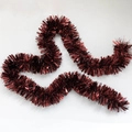 Dark red metallic tinsel garland for festive Christmas decoration on white background - Burgundy