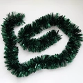Deep green metallic tinsel garland for festive Christmas tree and party decoration - Green