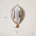 Addobbo natalizio a mongolfiera color oro champagne con paillettes e fiocco - Palloncino / 12cm / Champagne