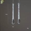 Set di due ciondoli a ghiacciolo da 16cm in acrilico trasparente con glitter argento natalizi - Stile Goccia d'Acqua 16cm