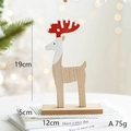 Wooden Christmas reindeer table ornament with red antlers and 19cm height dimension - Style A
