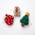 Christmas wool felt set featuring red glove, gingerbread man and green star tree - Display Set 2 (8 PCS) / Set of 3