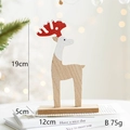 Nordic wooden reindeer ornament with red antlers and base, size 19cm x 12cm - Style B