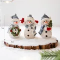 Set di 3 pupazzi di neve in resina in miniatura, decorazioni natalizie, altezza 7 cm - Stile Pupazzo di Neve