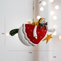Ornamento cuore pupazzo di neve vintage in metallo con stella gialla e corda di iuta per albero - Stile A
