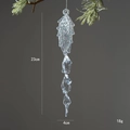 23cm silver glitter and clear acrylic icicle ornament for Christmas tree decor - 23cm Spiral Icicle
