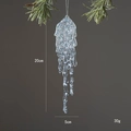 20cm Clear acrylic Christmas icicle ornament with colorful glitter on pine branch - 20cm Ice Waterfall