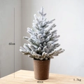 60cm frosted PE artificial Christmas tree in dark brown pot for tabletop decor - 60cm Snow Tree in Antique Iron Pot