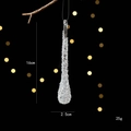 Weihnachts Eiszapfen Anhänger aus klarem Acryl mit Perlenstruktur, 16 cm Höhe - Kleiner Wassertropfen