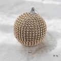 8cm champagne foam Christmas ball with gold rhinestones and hanging silver metal cap - Gold-Tone Pave Rhinestone Style (No. 4)