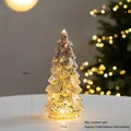 Lampe sapin de Noël en verre mercure doré 20cm pour décoration festive intérieure - Dégradé Or-Vert 20cm
