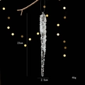 23 cm Klarer Acryl Eiszapfen-Anhänger für den Weihnachtsbaum mit realistischer Eis-Textur - Kleiner Eiszapfen