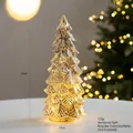Sapin de Noël en verre doré avec lueur LED chaude et finition étincelante élégante, 24 cm - Dégradé Or-Vert 24cm