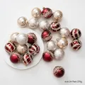24-piece 6cm Christmas balls in champagne and wine red with matte and glitter finishes - 6cm Size