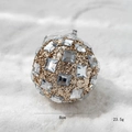 8cm champagne gold foam Christmas ball with glitter and square rhinestones for tree decor - Gold Glitter Square Rhinestone Inlaid Style (Size 7)