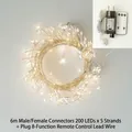 Guirlande lumineuse LED sapin blanc chaud lot de 5 avec télécommande 8 modes et prise EU - 30m 1000LED Fil Argent Prise 8 Modes Télécommande
