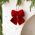 Fiocco natalizio in velluto rosso per albero di Natale, misura 14cm per 14cm - Rosso Piccolo (14cm/32g)