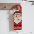 Vintage Weihnachtsmann-Türschild aus Holz mit rustikalem Finish in Rot und Weiß - Weihnachtsmann (Lao Ren)