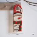 Rustikale hölzerne Schneemann Weihnachtsdeko Türhänger mit Let It Snow Schrift - Weihnachtsschneemann (Snowman)