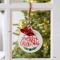 White Christmas iron door hanger with red Merry Christmas text and festive bells - Style C