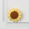 7cm handmade crocheted sunflower with smiley face pattern for bouquets and keychains - 5-Layer 12-Petal Sunflower Doll Double Sided (approx. 7.5-8cm)