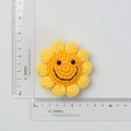 Handmade crochet sunflower keychain accessory with smile face and yellow petals, 7cm diameter - Smiley Face Style 5-Layer (approx. 7cm)