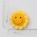 Handmade crocheted sunflower smiley keychain charm with 9cm diameter measurement - Smiley Face Style 7-Layer (approx. 9cm)