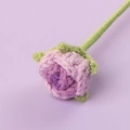 Handmade crochet purple rose bouquet with realistic yarn texture for gift decoration - Gradient Purple