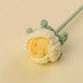 Detail of a handmade crochet bubble rose bouquet with creamy white and yellow yarn - Bubble Rose Stem / Gradient Yellow