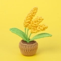 Handmade crochet lavender barley potted plant ornament for Valentine's Day tabletop decor - 3 Pcs Yellow Lavender Potted Plant