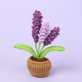 Handmade crochet lavender potted plant with purple knit flowers for desk decoration - 3 Pcs Purple Lavender Potted Plant