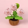 Handmade crochet pink pig flower potted plant decor for graduation gifts - 3-Head Pig Night Light Potted Plant