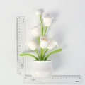 Planta de lirio de los valles de ganchillo a mano, regalo floral tejido de 18 cm decorativo - Lirio de los Valles Con Capullo / Lirio de los Valles Blanco