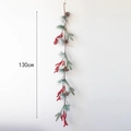 Artificial 130cm Christmas garland with pine needles, cones and red berries for door hanging - Red Berry Vine (130cm)