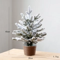 Mini PE flocked artificial Christmas tree with snow on woven base, 45cm table decor - 45cm Snow Tree in Antique Iron Pot