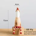 Handcrafted wooden Santa Claus ornament G model with red hat and 15cm height - Small Santa Claus Ornament