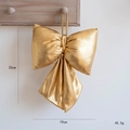 25cm large golden shiny velvet Christmas bow hanging ornament for tree decoration - Large / Gold