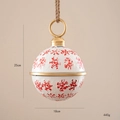 White Christmas iron bell ornament with red snowflakes, 25cm large hanging decoration - White Base Red Snowflake Pattern Ball (6号)